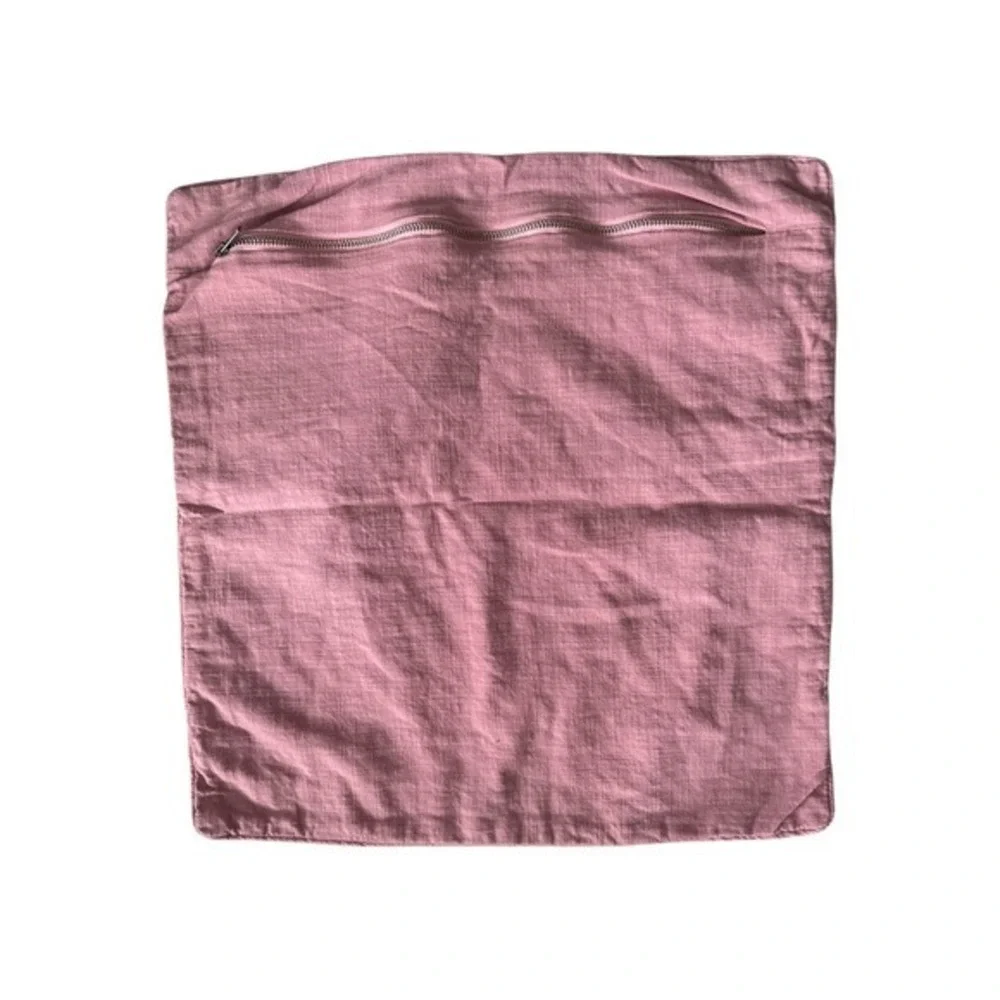 Crewel Embroidered Suzani Pillow Cover 18x18 Boho Cottagecore Floral Mauve